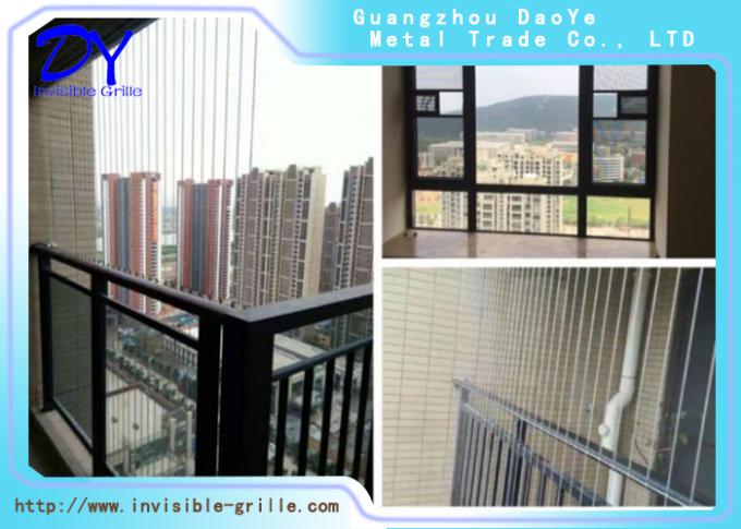 Invisible Balcony Protection Stainless Steel Wires 5cm Distance Gap