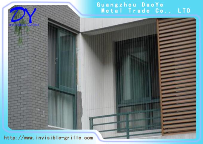 2m / Set Aluminum Rail Track Window Invisible Grille 316 Wire Vertical ...