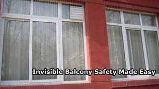 Balcony Invisible Grille transparent mesh safety solution school dormitory
