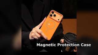 Magnetic Metal Button Phone Case Shockproof Protection