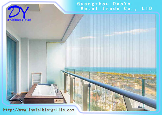 Balcony Invisible Grille Modern Society Style Using 316 Wire 12 Plus 1 Nylon Coating
