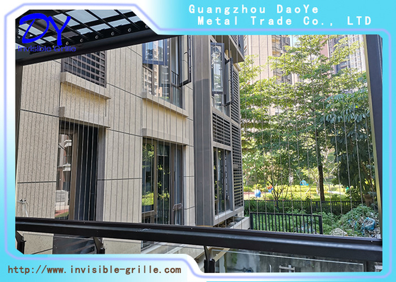 4.0mm wire Balcony Invisible Grille Vertical Aluminum Track