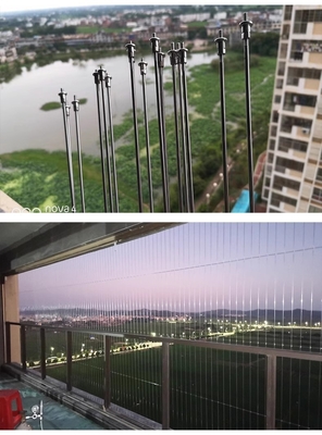3mm Reel Steel Wire Balcony Grilles With 100kg Capacity Balcony Reel Grille