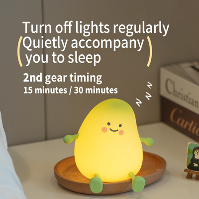 New Small Green Mango Night Light Mango Timing With Sleeping Silicone Light Creative Gift Atmosphere Pat LED Light
