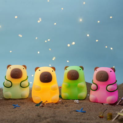 New Arrival Seven Color Silicone Capybara Night Lamp Birthday Gifts Night Light