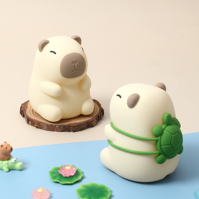 Rechargeable Lovely Design Soft Silicone Capybara Night Light For Child's Bedroom