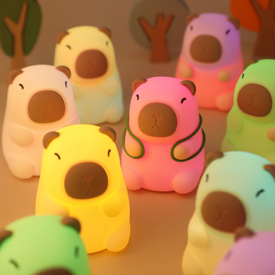 Rechargeable Lovely Design Soft Silicone Capybara Night Light For Child's Bedroom