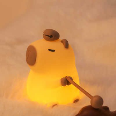 Funny Cartoon Capybara Night Light Tap Control 1200mAh Rechargeable Sleeping Night Light With 7 Changeable Color
