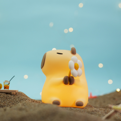 Modern Design Silicone Capybara Night Lamp Portable USB Rechargeable LED Light Source Touch Control Animal Lamp For Bedroom