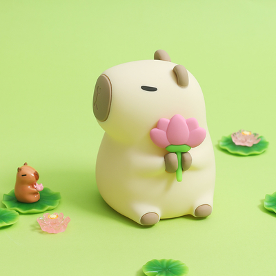 Funny Cartoon Capybara Night Light Tap Control 1200mAh Rechargeable Sleeping Night Light With 7 Changeable Color