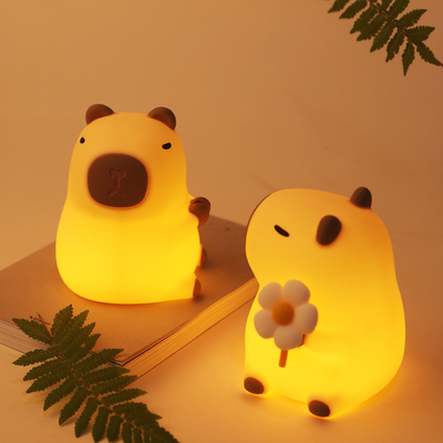 Cute Silicone Capybara Night Light Children's Nightlight Gift Usb Rechargeable Animal Silicone Night Lamp