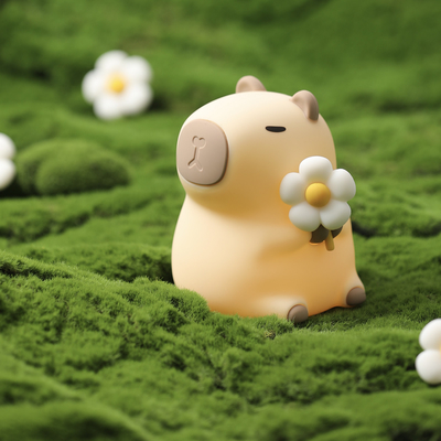 Modern Design Silicone Capybara Night Lamp Portable USB Rechargeable LED Light Source Touch Control Animal Lamp For Bedroom