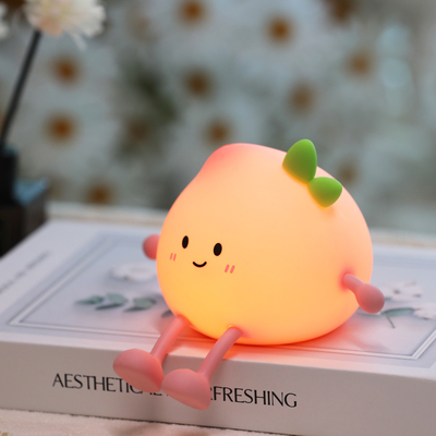 Holiday Gift Timed Sleep Relaxing Atmosphere Peach Silicone Night Lightpat Light