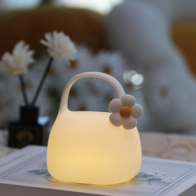Custom Logo Portable Clapping Touch Control LED Night Light New Design Birthday Gift Bedroom Silicone Atmosphere USB Rechargeable