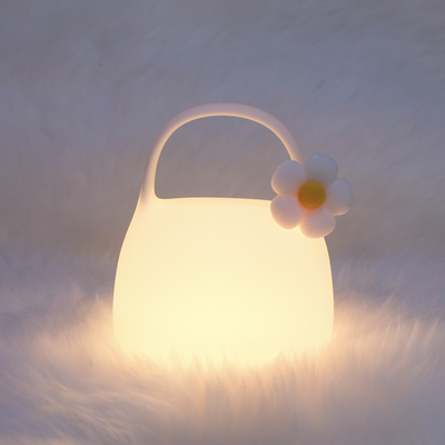 DIY Creative Gift Handbag Silicone Clapping Lamp With Time Bedside Decoration Atmosphere Sleeping Night Light