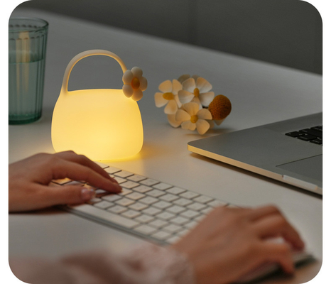 Modern Cute Portable Lamp Warm White LED Table Lamp for Bedroom USB Rechargeable Silicone Material