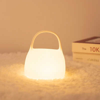 DIY Creative Gift Handbag Silicone Clapping Lamp With Time Bedside Decoration Atmosphere Sleeping Night Light