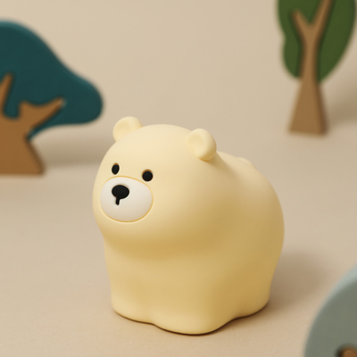 OEM Led Cute Cartoon Silicone Bear Sleep Lamp Usb Rechargeable Night Lamp Baby Bedroom Bedside Night Light
