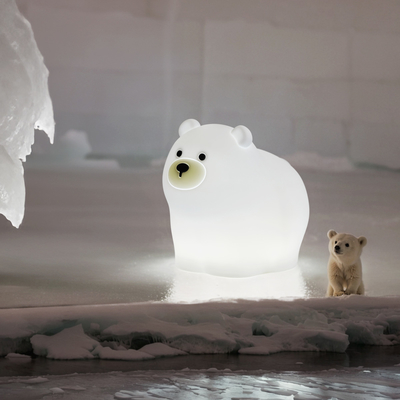 Little Bear Patting Silicone Night Light Children's Bedroom Baby Feeding Cute Creative Small Night Light Soft Light