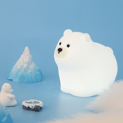OEM Led Cute Cartoon Silicone Bear Sleep Lamp Usb Rechargeable Night Lamp Baby Bedroom Bedside Night Light