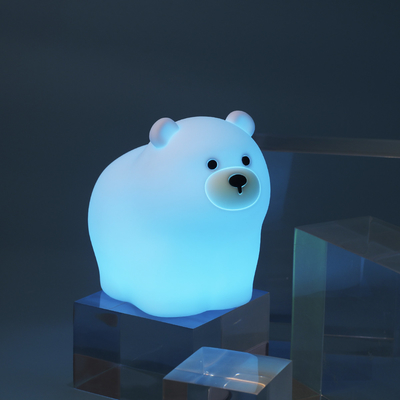 OEM Led Cute Cartoon Silicone Bear Sleep Lamp Usb Rechargeable Night Lamp Baby Bedroom Bedside Night Light