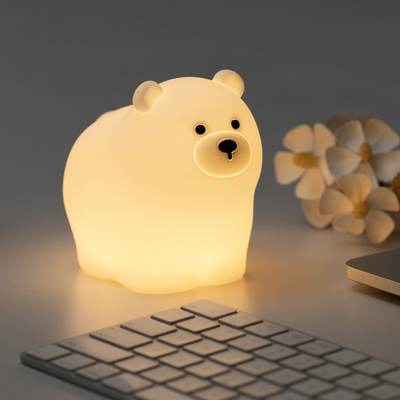 OEM Led Cute Cartoon Silicone Bear Sleep Lamp Usb Rechargeable Night Lamp Baby Bedroom Bedside Night Light