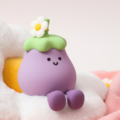 Vegetables Small Eggplant Silicone Lamps USB Rechargeable Bedroom Bedside Pat Night Lights For Gifts