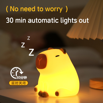 USB Rechargeable Dimming Capybara Night Lighting Silicone Night Lights Children's Bedroom Bedside Table Lamp