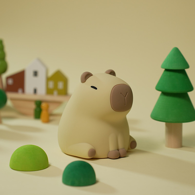 New Cute Capybara Silicone Night Light Usb Rechargeable Led Pat Lamp Timing Dimming Decorative Table Sleep Night Lamp