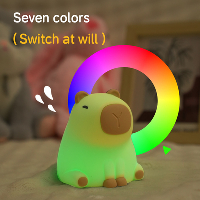 New Cute Capybara Silicone Night Light Usb Rechargeable Led Pat Lamp Timing Dimming Decorative Table Sleep Night Lamp