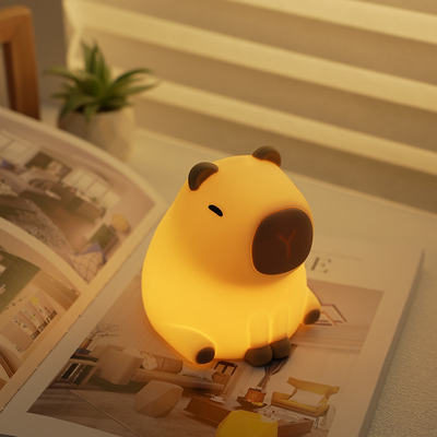 Creative Capybara LED Night Light Cute Silicone Bedside Table Lamp For Kids' Room Smart Home Gift