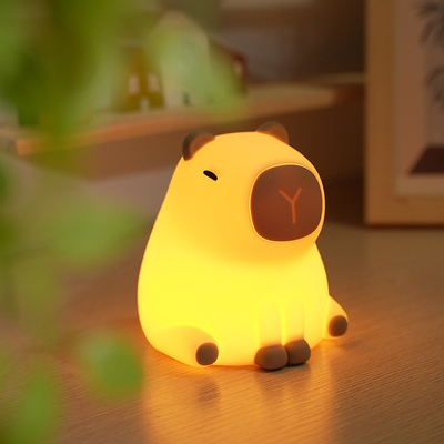 USB Rechargeable Dimming Capybara Night Lighting Silicone Night Lights Children's Bedroom Bedside Table Lamp