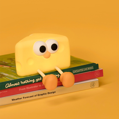 Funny Rechargeable LED Night Lamp Cute Cartoon Cheese Silicone Table Lamp Touch Sensor Animals DIY Kids Bedroom Gift Children