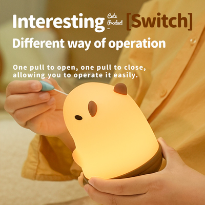Wholesale Capybara Night Light Cute Animal Night Lamp Snottybara Silicone Touch Lights Decor Portable Rechargeable For Kids