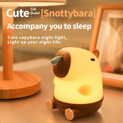 Creative Room Decoration LED Snottybara Night Light USB Rechargeable Cartoon Animal Nursery Silicone Lamp