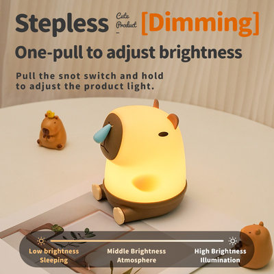 Cute Snottybara Table Lamp Animal Rechargeable Creative Cartoon Capybara Silicone Night Lamp