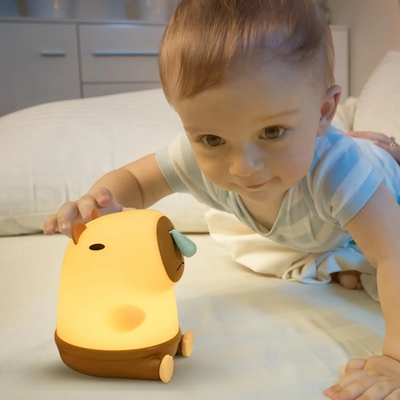 Wholesale Capybara Night Light Cute Animal Night Lamp Snottybara Silicone Touch Lights Decor Portable Rechargeable For Kids