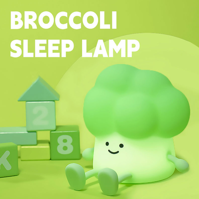 DY Trendy Sleep Silicone Night Light Rechargeable Bedside Vegetable Lamp 3 Level Dimming Broccoli Night Light