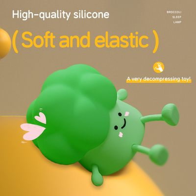 DY Trendy Sleep Silicone Night Light Rechargeable Bedside Vegetable Lamp 3 Level Dimming Broccoli Night Light