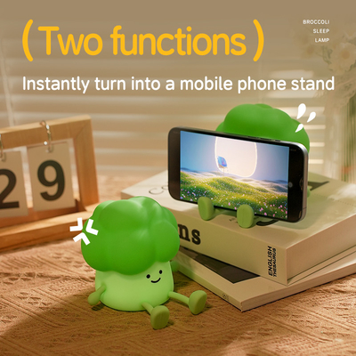 DY Trendy Sleep Silicone Night Light Rechargeable Bedside Vegetable Lamp 3 Level Dimming Broccoli Night Light