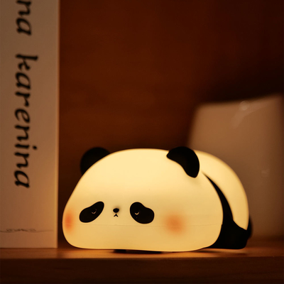 Silicone Panda Lamp 1200mah Sensitive Tap Control Warm White Breathing Light Portable LED USB Rechargeable Night Light
