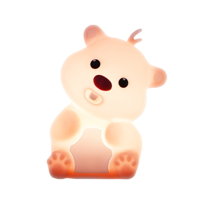 Cute Bear Shape Silicone Night Light Silicone Bedroom Decor Table Rechargeable Bedside Lamp