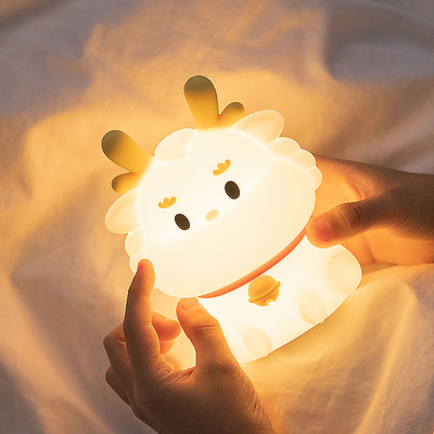 Smart Voice Dragon Charge With Sleeping Silicone Pat Creative Night Light Gift Colorful Atmosphere Light