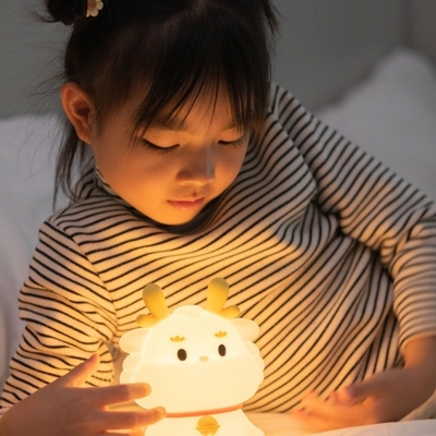 LED USB Rechargeable Dimming Dragon Touch Cartoon Cute Bedroom Decor Silicone Baby Loong Table Lamp Night Light