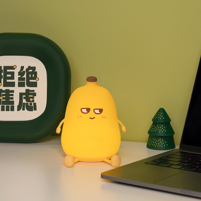 Modern Design Banana Silicone Night Light Cute Rechargeable Dimmable LED Small Desk Lamp For Bedroom And Table Decorations