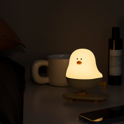 Modern Rechargeable LED Skateboard Chicken Night Lamp ABS Bedroom Desktop Decor With Touch Power Holiday Gift For Sleepers
