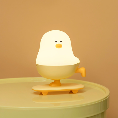 Modern Rechargeable LED Skateboard Chicken Night Lamp ABS Bedroom Desktop Decor With Touch Power Holiday Gift For Sleepers