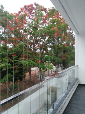 Unobstructed View Invisible Balcony Grille Highest Grade Stainless Steel Cables