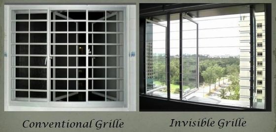 Aluminum Track Frame Grille Screen Invisible 304/316 Grade Stainless Steel Cable