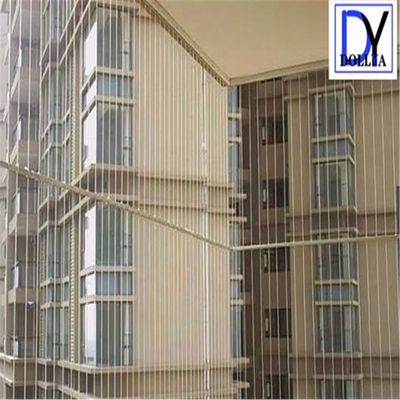 Invisible Grille with 7X7 Nylon Non-Magnetic Stainless Steel Wire Rope for Balcony and Window Security Rating B and 5cm/6cm/10cm/12.5cm Wire Distance Gap